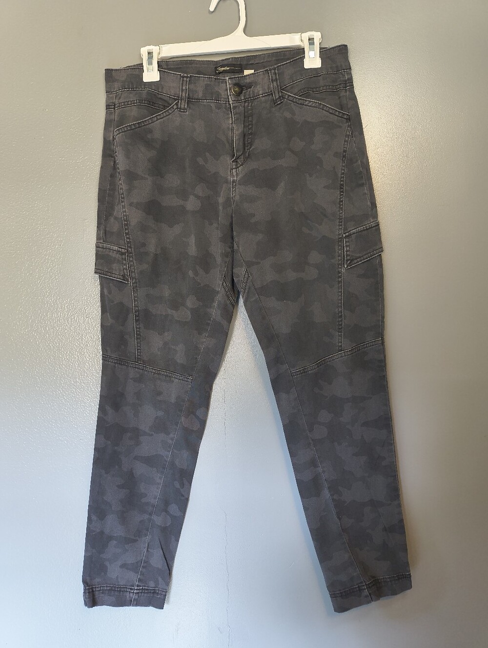 Women's Gray Camouflage Cargo Pants